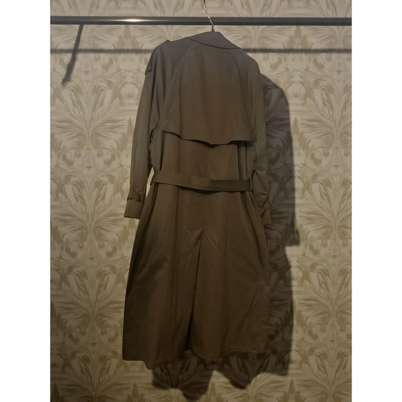 London Fog Classic Double Breasted Trench Coat Men's 42 Long Olive Belted - Picture 3 of 9